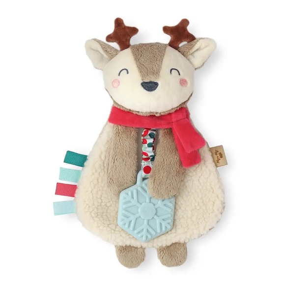 Itzy Ritzy Holiday Itzy Lovey Plush + Teether Toy Reindeer Stocking Stuffer NEW - Picture 1 of 4